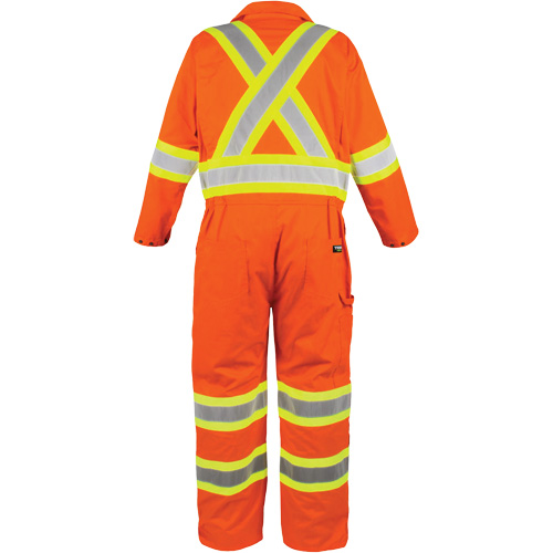 Combinaison non doubl&eacute;e haute visibilit&eacute;, Grand, Orange haute visibilit&eacute; Quali-T-Solutions