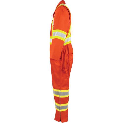 Combinaison non doubl&eacute;e haute visibilit&eacute;, Grand, Orange haute visibilit&eacute; Quali-T-Solutions