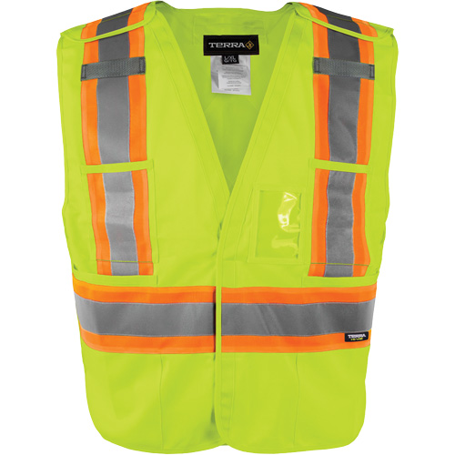 Gilet haute visibilit&eacute; &agrave; d&eacute;tachement rapide en 5 points, Orange haute visibilit&eacute;, Moyen/Petit, Polyester Quali-T-Solutions