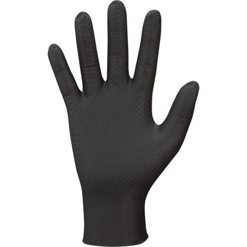 709B PyraGrip Disposable Gloves, 11/2X-Large, Nitrile, 8-mil, Powder-Free, Black Quali-T-Solutions
