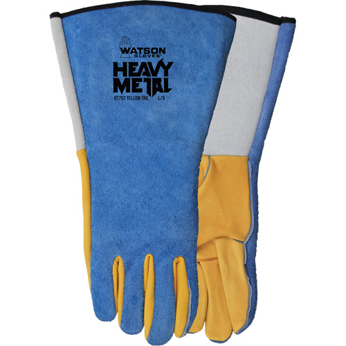 Gants de soudage Yellow Tail MIG/TIG, Cuir fleur de daim/Cuir de vache refendu, Taille Moyen Quali-T-Solutions