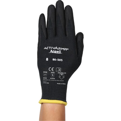 Gants r&eacute;sistants &agrave; la chaleur conductrice et &agrave; la coupe ActivArmr 80-505, Taille 11, Calibre 13, Rev&ecirc;tement Mousse de nitrile, Enveloppe en Kevlar/Intercept, ASTM ANSI niveau A5/EN 388 niveau E Quali-T-Solutions