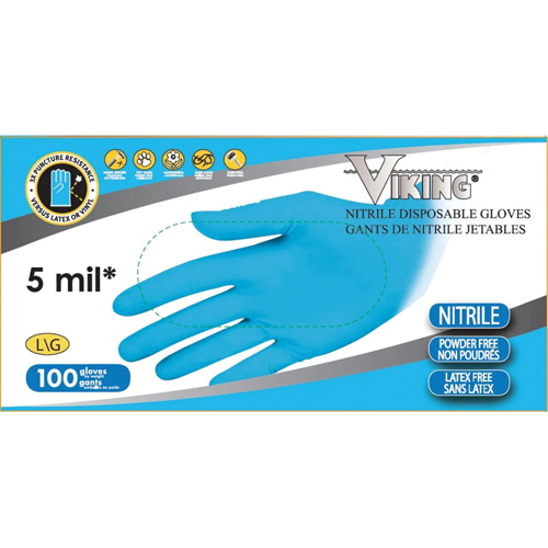34600 Disposable Gloves, Small, Nitrile, 5-mil, Powder-Free, Blue Quali-T-Solutions