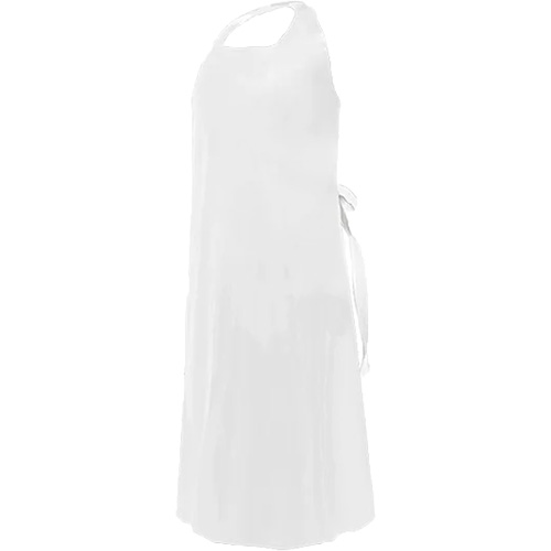 Tablier CoverMe avec encolure d&eacute;coup&eacute;e, Polyur&eacute;thane, 45" lo x 35" la, Blanc Quali-T-Solutions