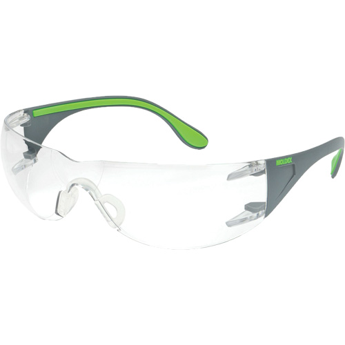 Adapt Lite Grey/Green Safety Glasses, Clear Lens, Anti-Fog/Anti-Scratch, ANSI Z87+/Meets/Exceeds CSA Z94.3 Quali-T-Solutions