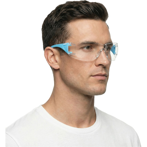 Adapt Lite Blue/White Safety Glasses, Clear Lens, Anti-Fog/Anti-Scratch, ANSI Z87+/Meets/Exceeds CSA Z94.3 Quali-T-Solutions