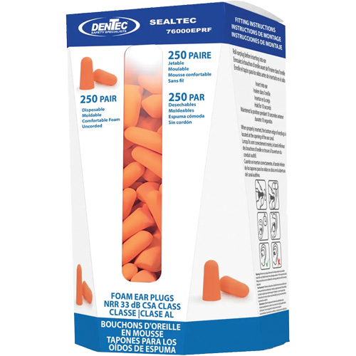 Recharge de bouchons d'oreilles jetables SEALTEC33, Vrac - Contenant Quali-T-Solutions