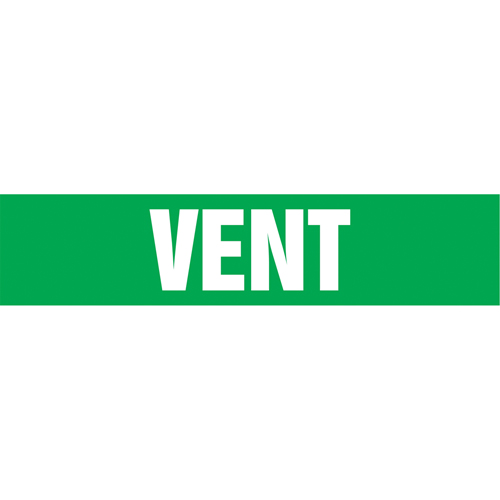 Marqueurs de tuyau "Vent", Autocollant, 2-1/2" h x 12" la, Blanc/vert Quali-T-Solutions