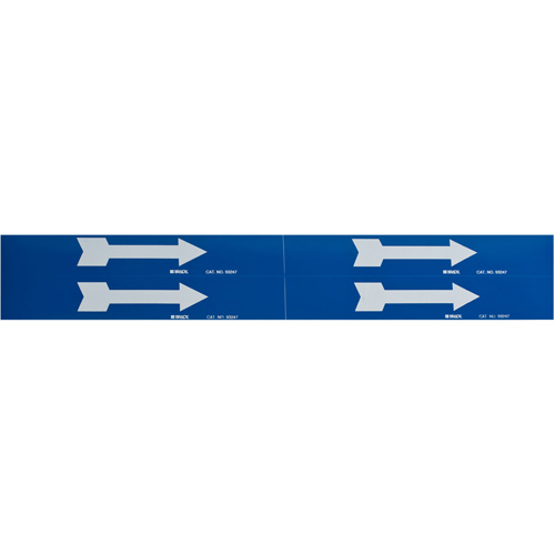 Marqueurs de tuyau avec fl&egrave;ches, Autocollant, 1-1/8" h x 7" la, Blanc/bleu Quali-T-Solutions