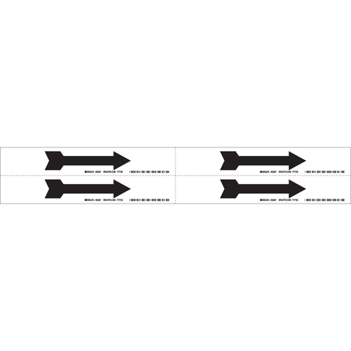 Marqueur de tuyau  Arrow, Autocollant, 1-1/8" h x 7" la, Noir sur blanc Quali-T-Solutions