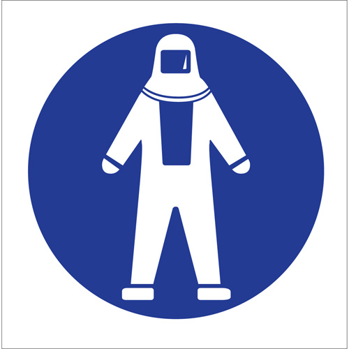 &eacute;tiquettes avec pictogramme Right to Know - Combinaison pleine protection, Vinyle, Feuille, 1-1/4" lo x 1-1/2" la Quali-T-Solutions