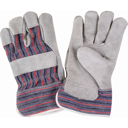 Gants d'ajusteur rugueux, Grand, Paume en Cuir de vache refendu, Doublure en Coton Quali-T-Solutions