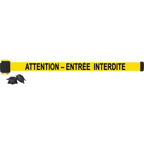 Barri&egrave;re &agrave; fixation murale, Plastique, Fixation magn&eacute;tique, 7', Ruban Noir et jaune Quali-T-Solutions
