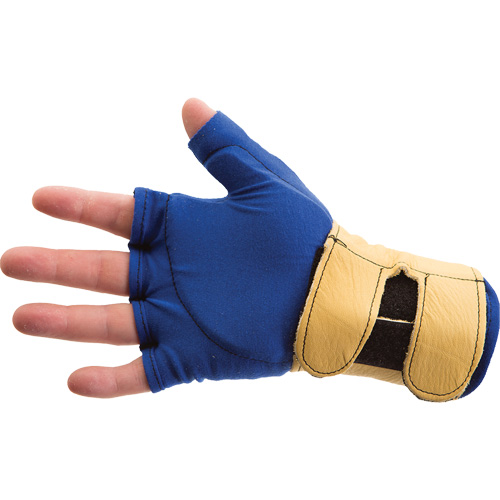 Fingerless Glove Liner with Wrist Restrainer, Size X-Small, Poly-Cotton Palm Quali-T-Solutions