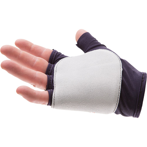 Palm/Side Fingerless Protection Gloves - Right, X-Small, Suede Palm, Slip-On Cuff Quali-T-Solutions