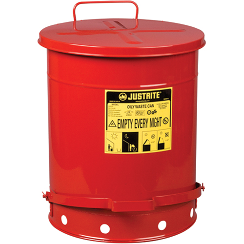 Contenants pour d&eacute;chets huileux, Homologu&eacute; FM/List&eacute; UL, 14 gal. US, Rouge Quali-T-Solutions