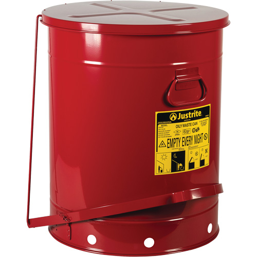 Oily Waste Cans, FM Approved/UL Listed, 21 US gal., Red Quali-T-Solutions