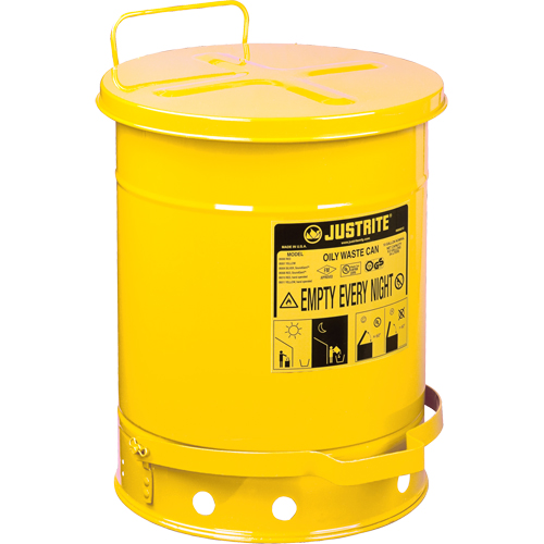 Oily Waste Cans, FM Approved/UL Listed, 14 US gal., Yellow Quali-T-Solutions