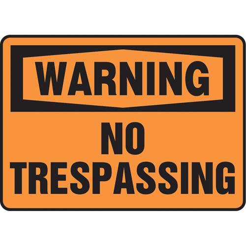 Enseigne  No Trespassing , 7" x 10", Vinyle, Anglais Quali-T-Solutions