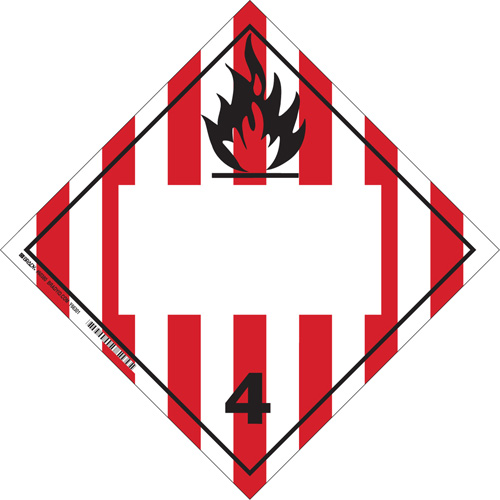 Plaque-&eacute;tiquette TMD pour solides inflammables, Vinyle adh&eacute;sif Quali-T-Solutions