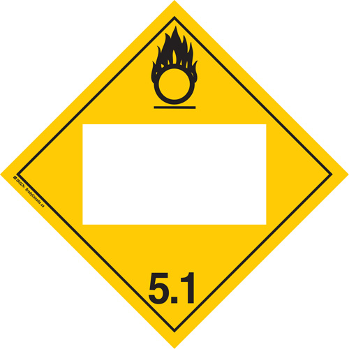 Oxidizer TDG Placard, Adhesive Vinyl Quali-T-Solutions