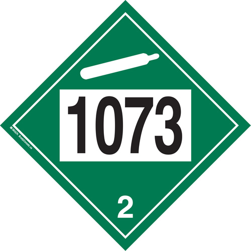 Plaque-&eacute;tiquette TMD 1073 pour gaz ininflammable oxyg&egrave;ne liqu&eacute;fi&eacute;, Plastique Quali-T-Solutions