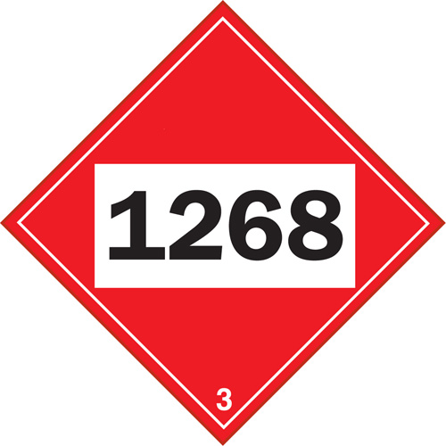 Plaque-&eacute;tiquette TMD 1268 pour distillats de p&eacute;trole, Plastique Quali-T-Solutions
