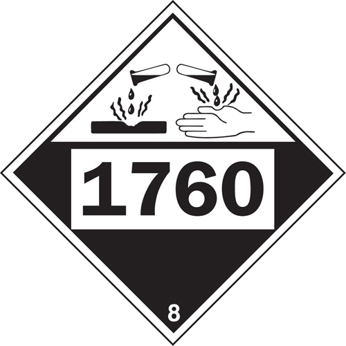 Plaque-&eacute;tiquette TMD 1760 pour mat&eacute;riaux corrosifs phosphate d'aluminium, Plastique Quali-T-Solutions