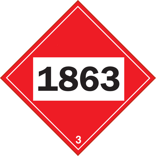Plaque-&eacute;tiquette TMD 1863 pour liquide inflammable carburant aviation, Plastique Quali-T-Solutions