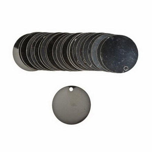&eacute;tiquettes vierges inscriptibles pour vannes, Acier inoxydable, 1,5" dia. Quali-T-Solutions