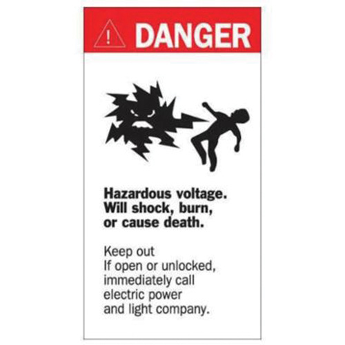 "Danger Hazardous Voltage" Sign, 8" x 4-1/2", Acrylic, English with Pictogram Quali-T-Solutions