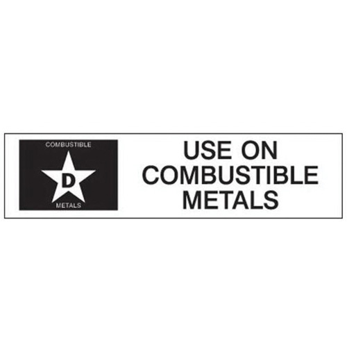 "D: Use on Combustible Metals" Fire Extinguisher Label Quali-T-Solutions