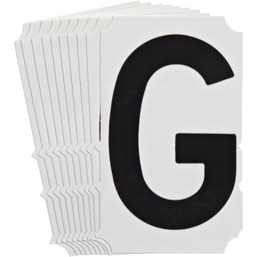 &eacute;tiquettes de lettres et chiffres gothiques individuels Quick-Align, G, 4" h, Noir Quali-T-Solutions