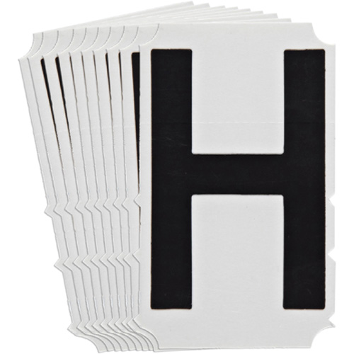 Quick-Align&reg;Individual Gothic Number and Letter Labels, H, 4" H, Black Quali-T-Solutions