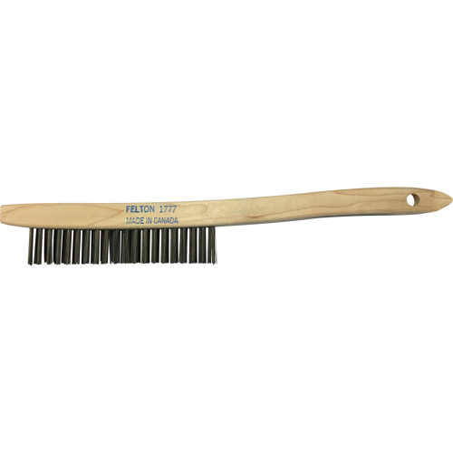 Curved-Handle Scratch Brushes, Brass, 3 x 19 Wire Rows, 14" Long Quali-T-Solutions