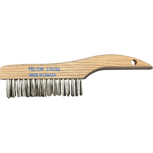 Shoe Handle Scratch Brushes, Stainless Steel, 4 x 16 Wire Rows, 10" Long Quali-T-Solutions