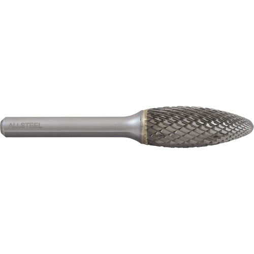 Fraise au carbure en forme de flamme ALLSTEEL, SH-5, 1/2" dia., 1/4" Tige, 1-1/4" Prof. de la coupe Quali-T-Solutions