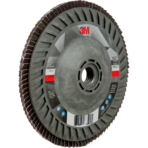Disque &agrave; lamelles &agrave; changement rapide 769F, 5" x 5/8"-11, Type 27, Grain 120+, C&eacute;ramique Quali-T-Solutions
