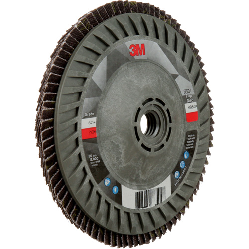 Disque &agrave; lamelles &agrave; changement rapide 769F, 5" x 5/8"-11, Type 27, Grain 60+, C&eacute;ramique Quali-T-Solutions