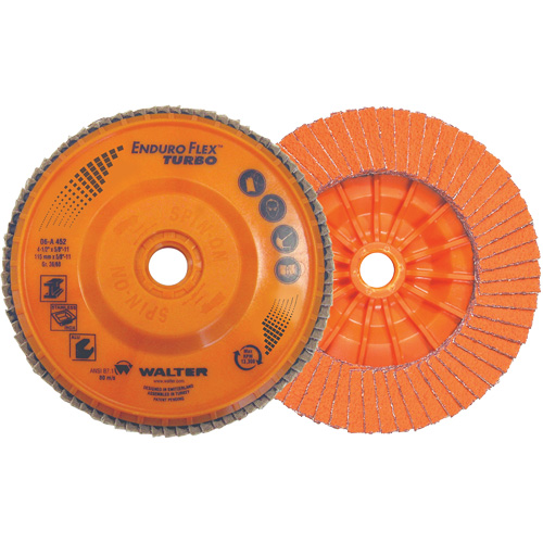 Disque &agrave; lamelles Enduro-Flex Turbo, 4-1/2" x 5/8"-11, Grain 36/60 Quali-T-Solutions