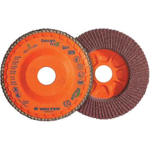 Disque &agrave; lamelles Stainless Enduro-Flex, 4-1/2" x 7/8", Type 27, Grain 80, Alumine de zirconium Quali-T-Solutions
