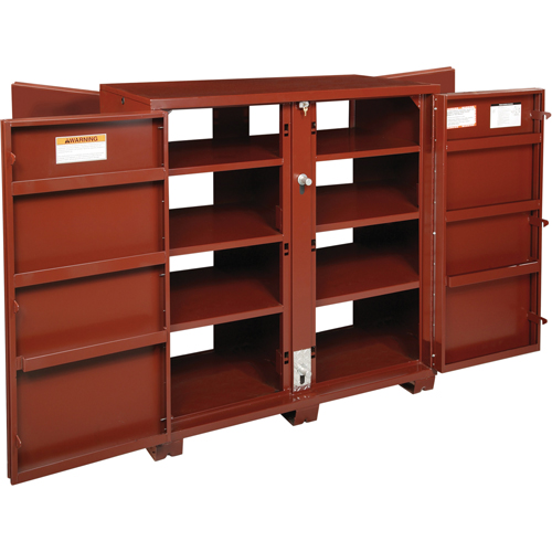 Jobsite Shelf Cabinet, Steel, 63.7 Cubic Feet, Red Quali-T-Solutions