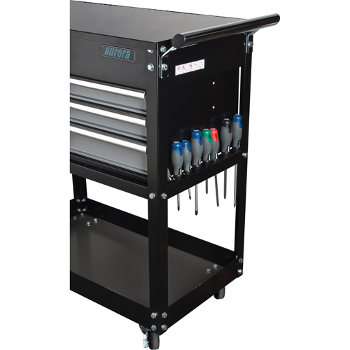 Chariot utilitaire, 4 tiroirs, 18" lo x 33" la x 39" h, Noir Quali-T-Solutions