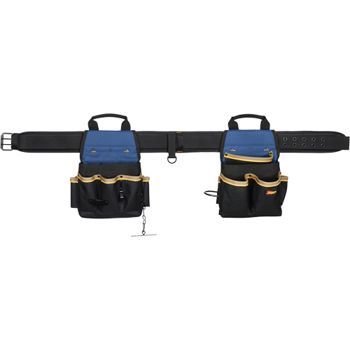 Combin&eacute;s de ceinture &agrave; outils &agrave; 20 pochettes, Polyester, Noir Quali-T-Solutions