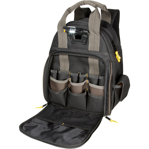 Sacs &agrave; dos pour outils Techgear &agrave; 53 pochettes, 16" lo x 13-1/4" la, Noir, Polyester Quali-T-Solutions