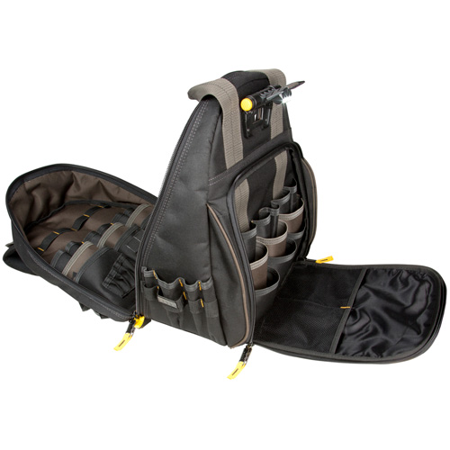 Sacs &agrave; dos pour outils Techgear &agrave; 53 pochettes, 16" lo x 13-1/4" la, Noir, Polyester Quali-T-Solutions