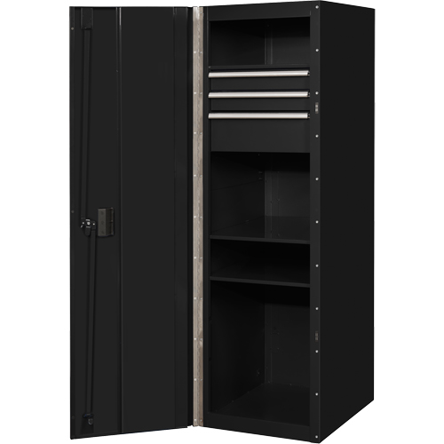 RX Series Side Cabinet, 3 Drawers, 19" W x 25" D x 61" H, Black Quali-T-Solutions