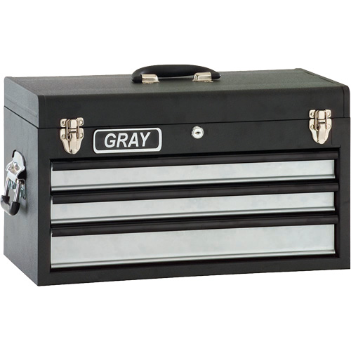 Tool Box - 3 Drawers, 10" D x 20-1/2" W x 12" H, Black Quali-T-Solutions