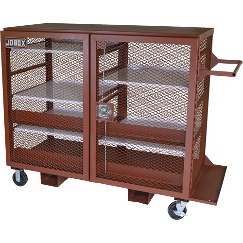 Mobile Mesh Cabinet, Steel, 49 Cubic Feet, Red Quali-T-Solutions