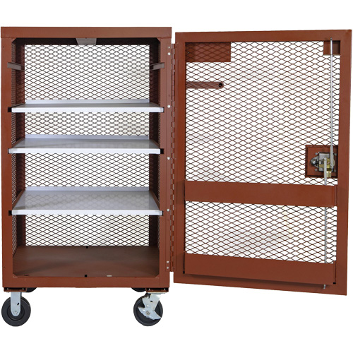 Mobile Mesh Cabinet, Steel, 22 Cubic Feet, Red Quali-T-Solutions